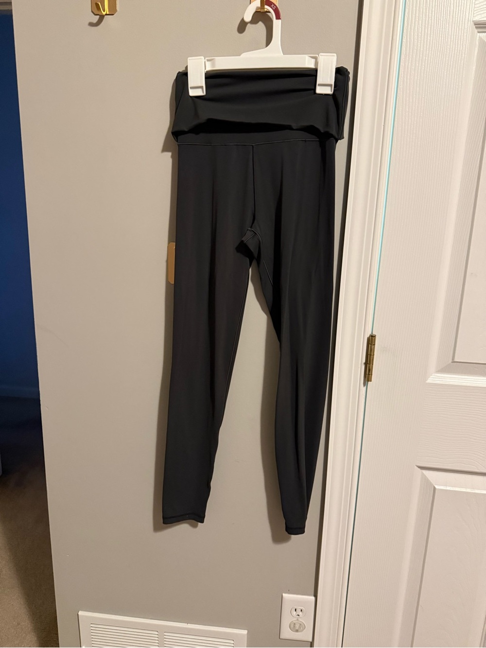 aerie Black High-Waist Leggings with Fold-Over Waistband